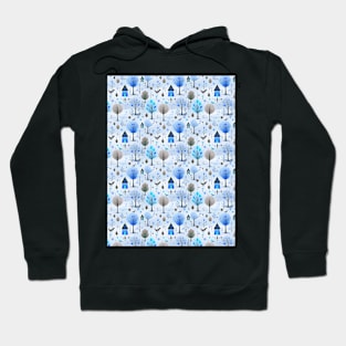 Naive birdhouse illustration blue Hoodie